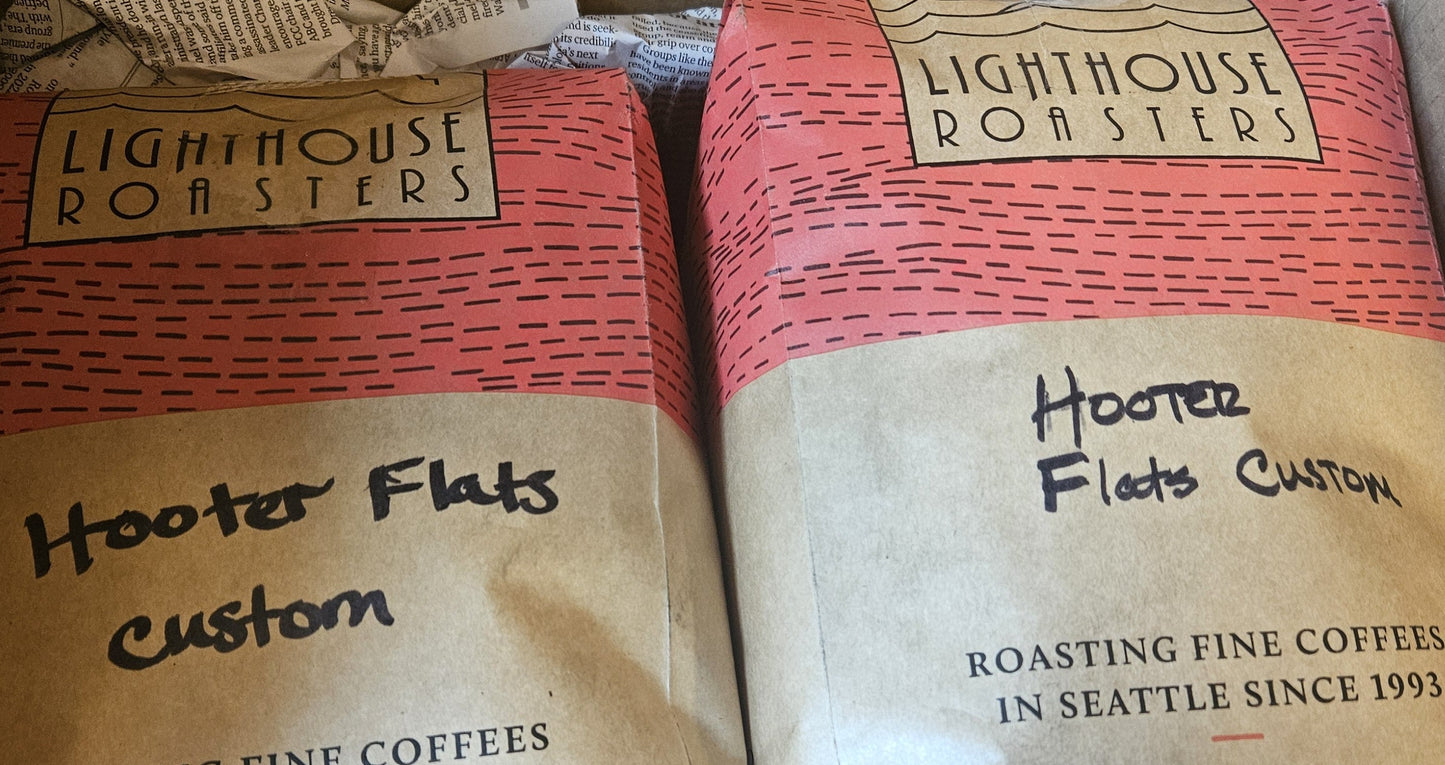 Hooter Flats Custom Blend Whole Bean Espresso 12 0z